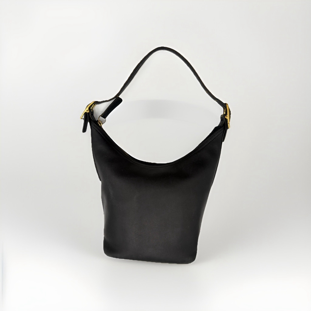 Vintage Coach Legacy 9823 Black Leather Shoulder Bag Minimalist 90s Made in USA - Picture 9 of 15